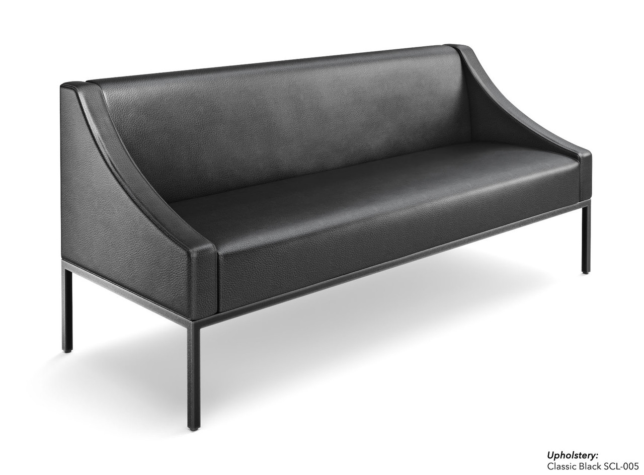 Sofa Gunmetal Steel Frame with Sloping Arms Design