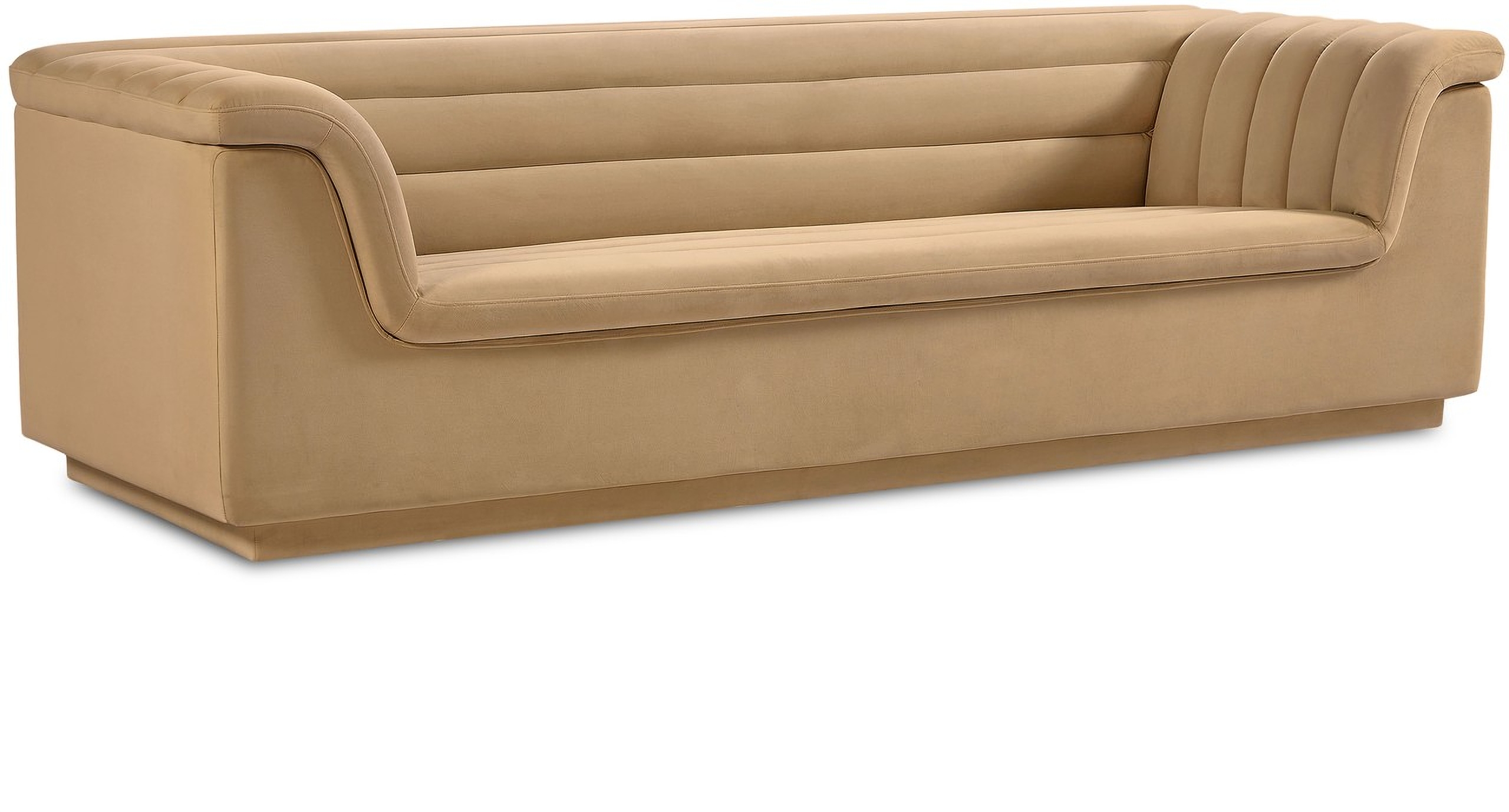 Sofa Horizontal Channel Tufting Recessed Plinth Base