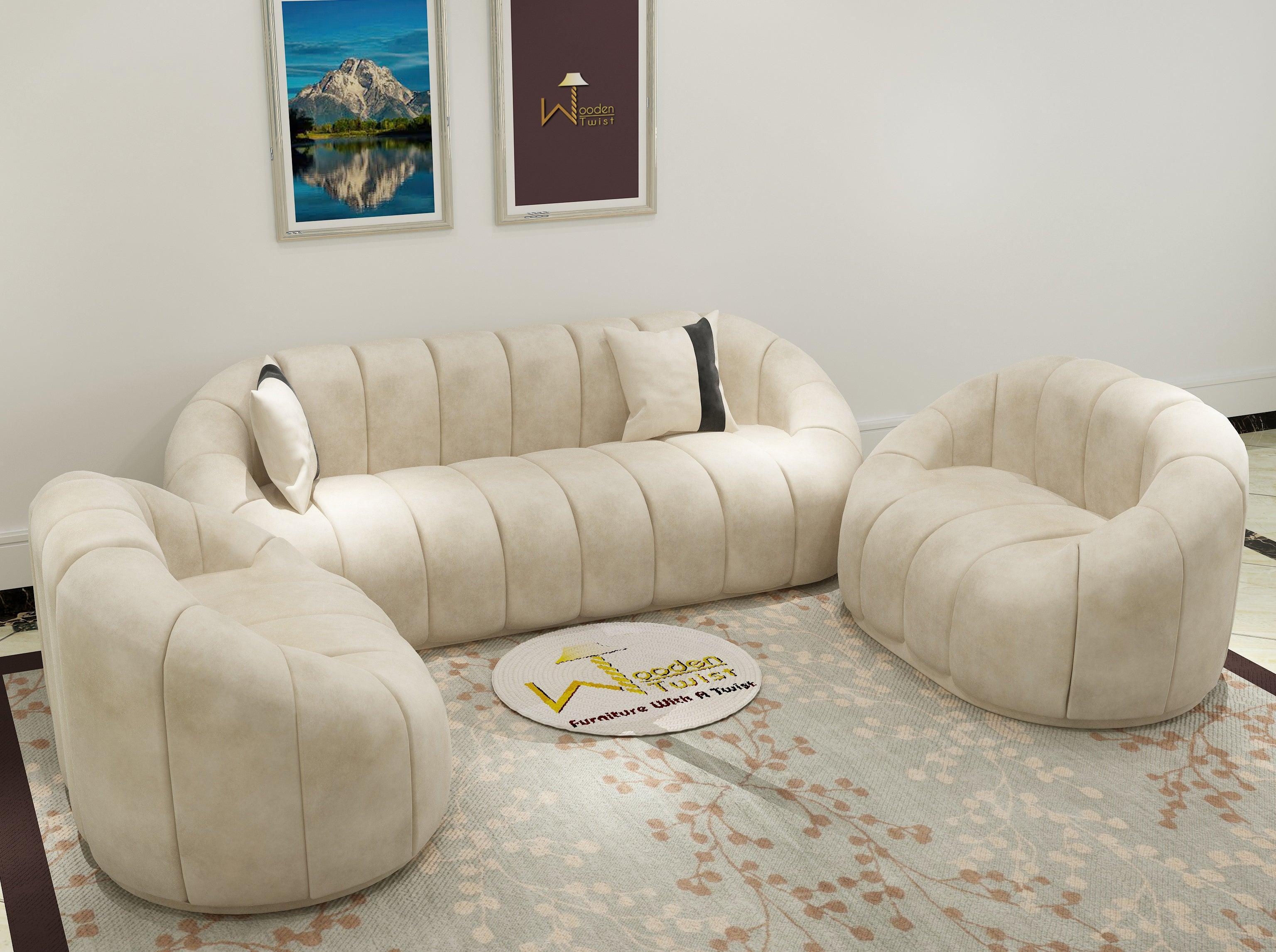 Sofa Set in Modern Puffer Style with Channeling