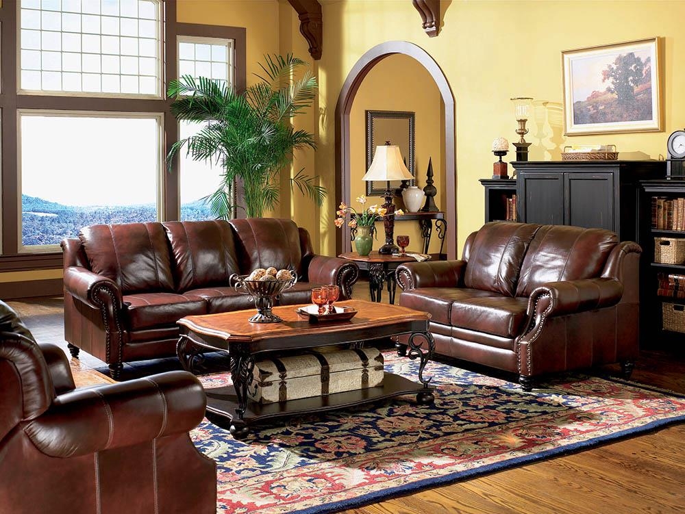 Maroon Leather Sofa