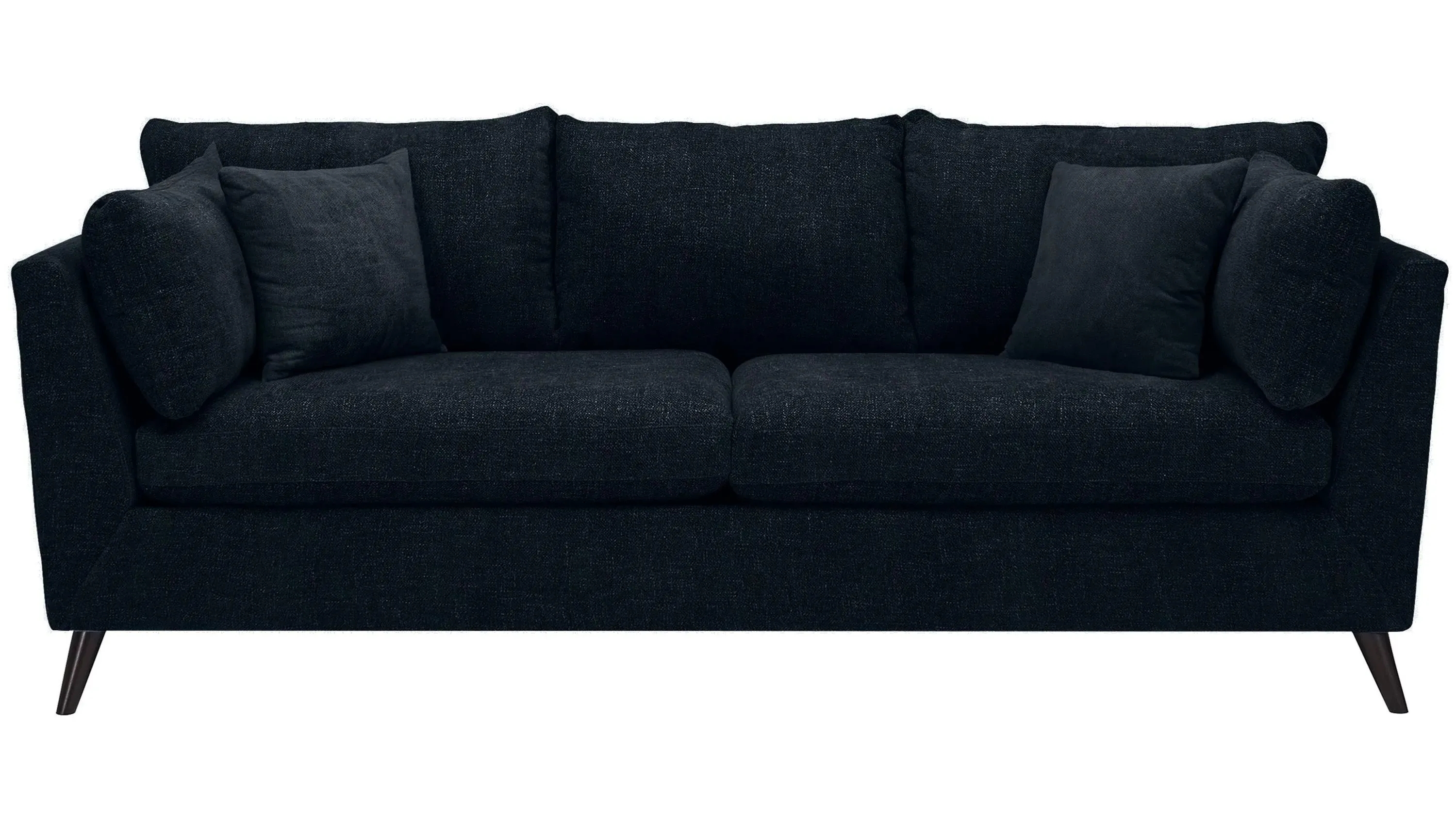 Sofa: Sloped Arm Midnight Blue Textured Sloped Arm Couch