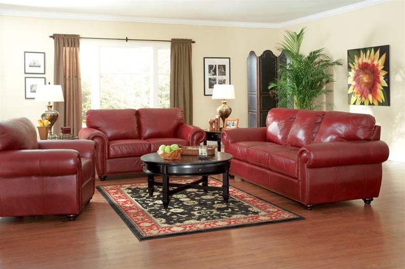 Sofa with Three over Three Cushions and Nailhead Trim Set