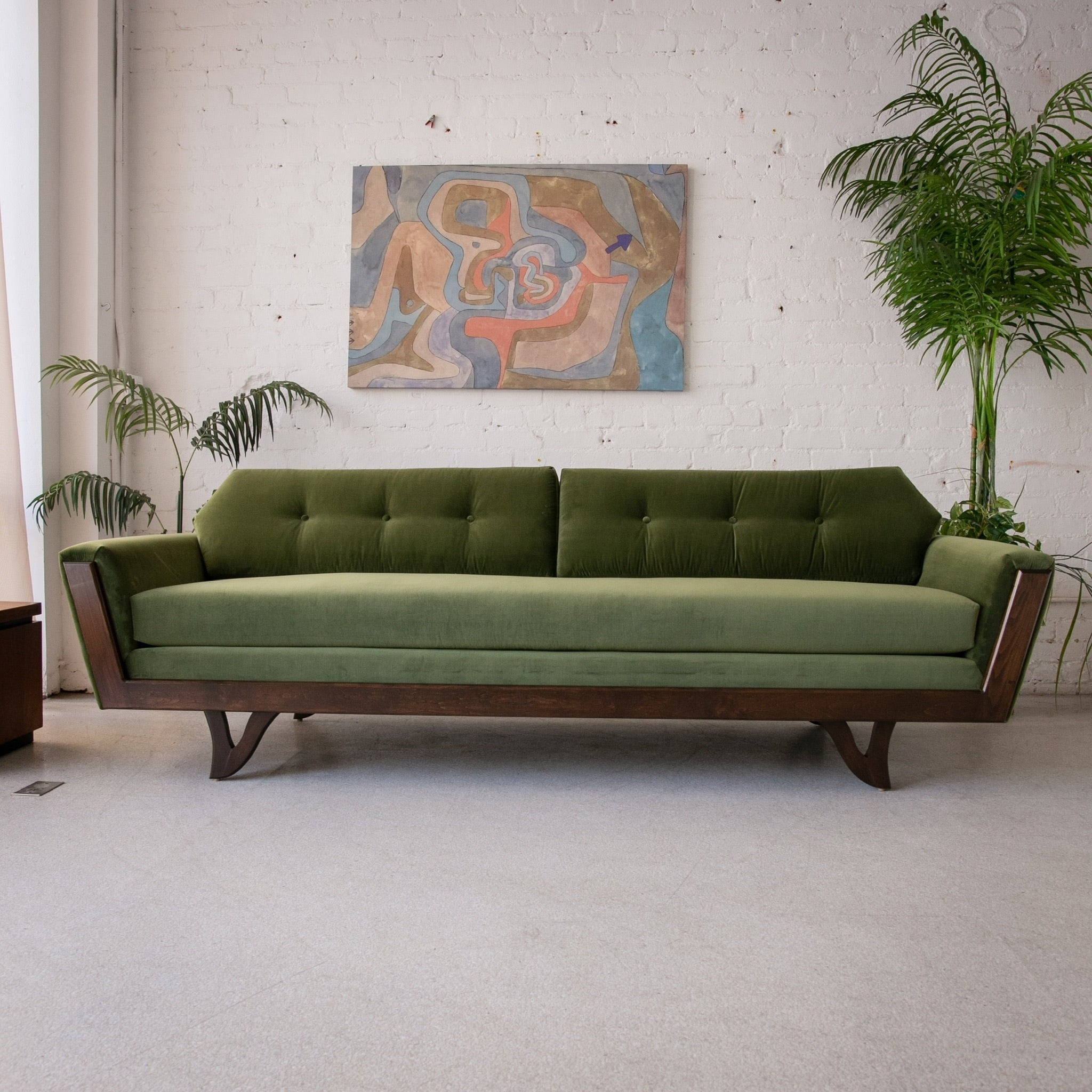 Green Mid Century Couch