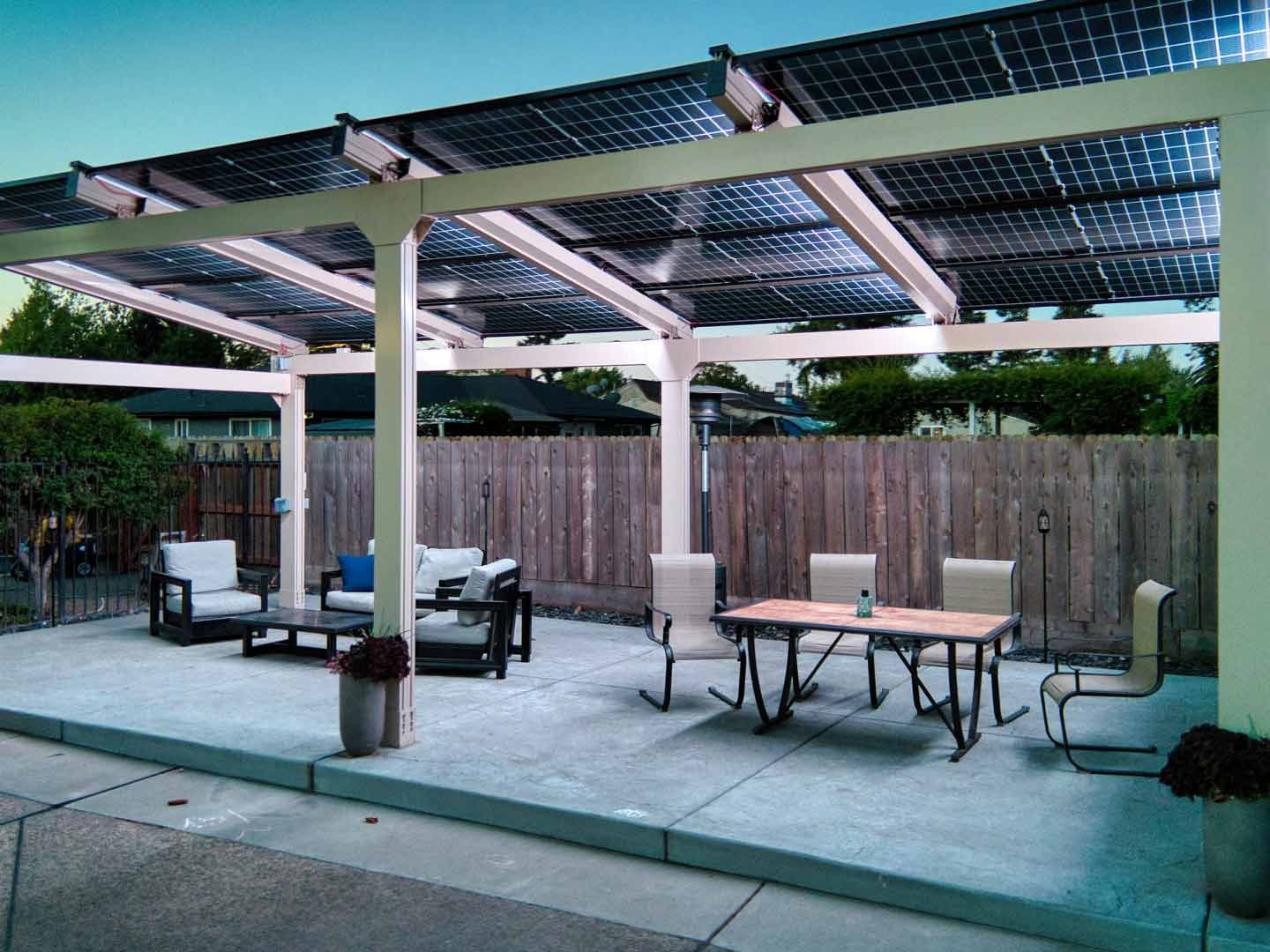 Solar Gazebo Solar Panel Roof Dual Zone Patio Cover
