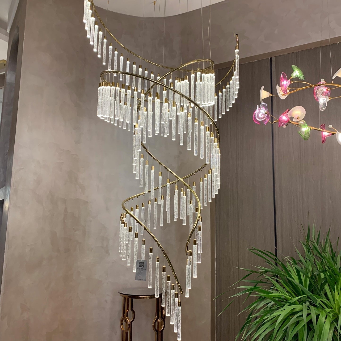 Spiral Chandelier Helix Bubble Crystal Spiral Lighting
