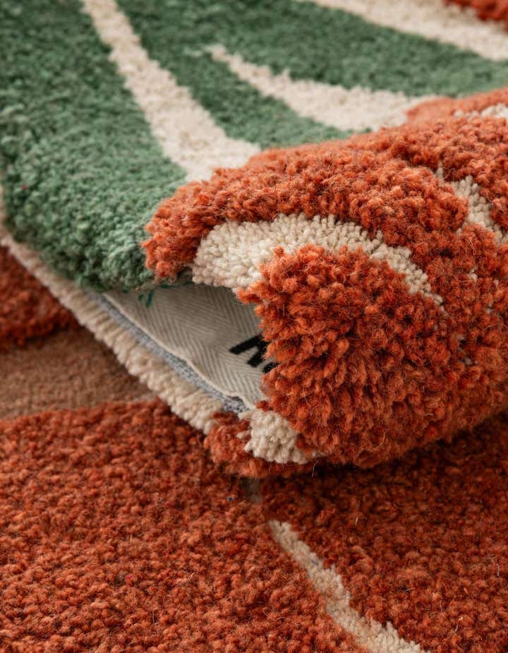 Square Area Rug Textured Loop Pile Handtufted Wool