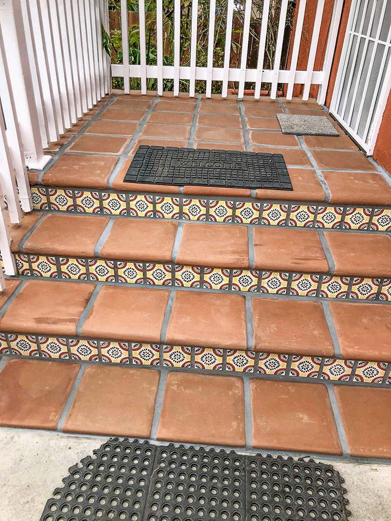 Stair Tread Bullnose Edge Spanish Mission Red Stairs