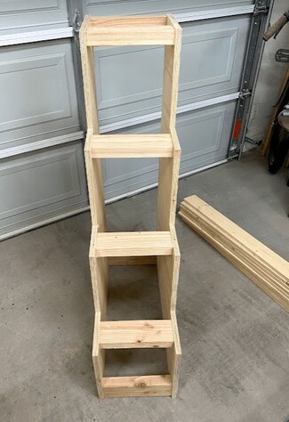 Staircase Frame Natural Pine Wood Stepped Sides Steps