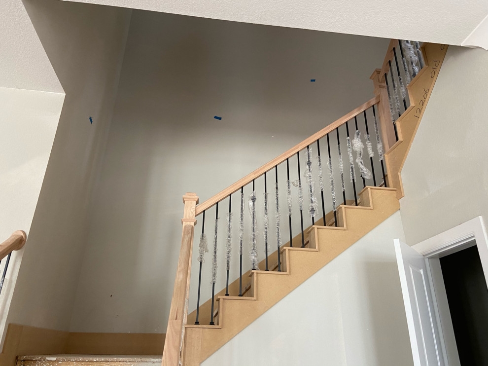 Staircase marked lighting points and stairwell lighting placement