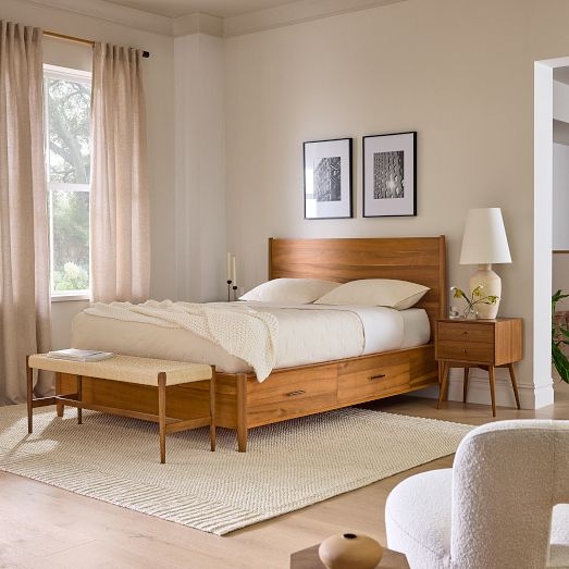 Mid Century Modern Storage Bed