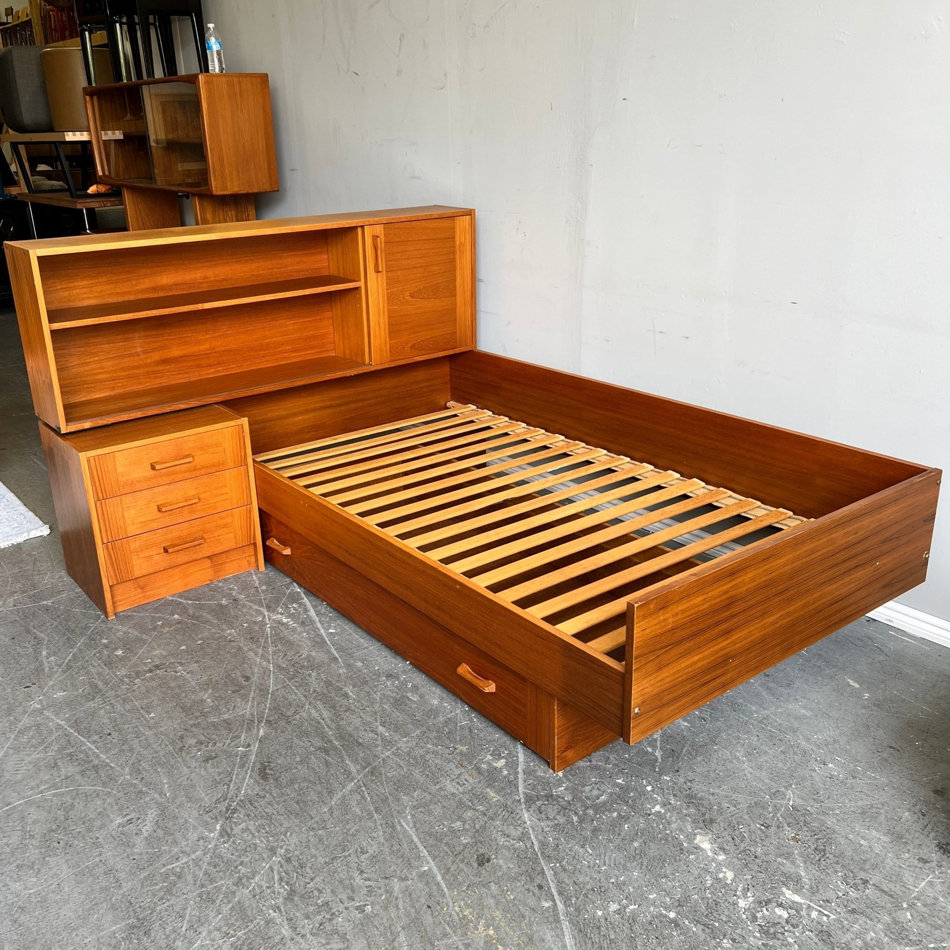 Storage Bed Warm Honey Integrated Headboard Storage | Honey Bed