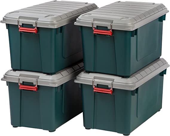 Storage Bin: Forest Green Finish with Dual Locking Latches
