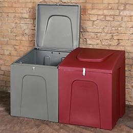 Storage Bin: Weather Resistant Burgundy Red Chest with Metal Latch