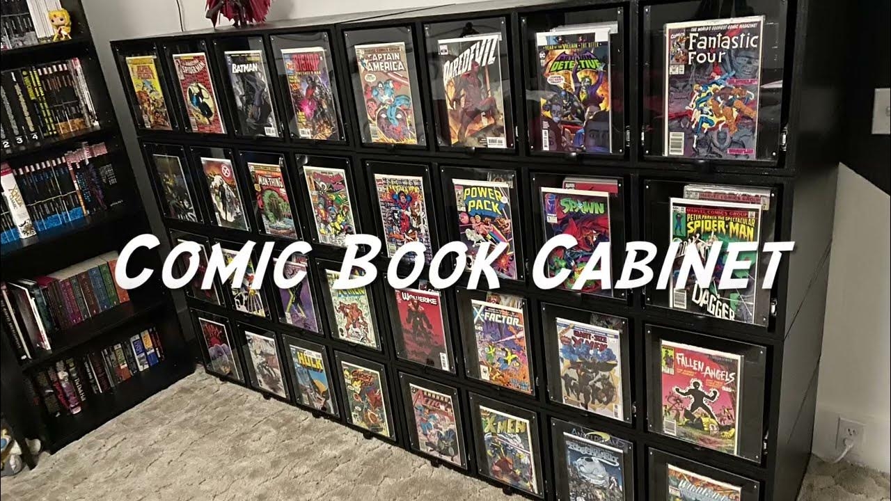 Storage Cabinet Matte Black Integrated Display Frames