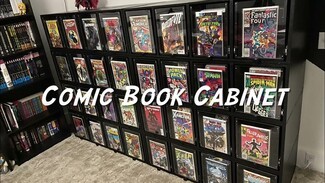Storage Cabinet Matte Black Integrated Display Frames