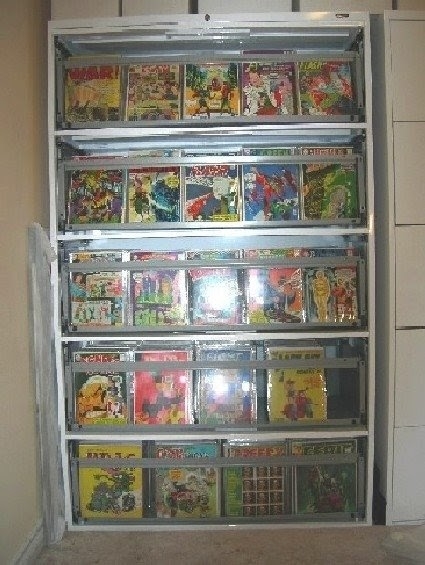 Storage Cabinet White Tiered Media Display Retaining Bars
