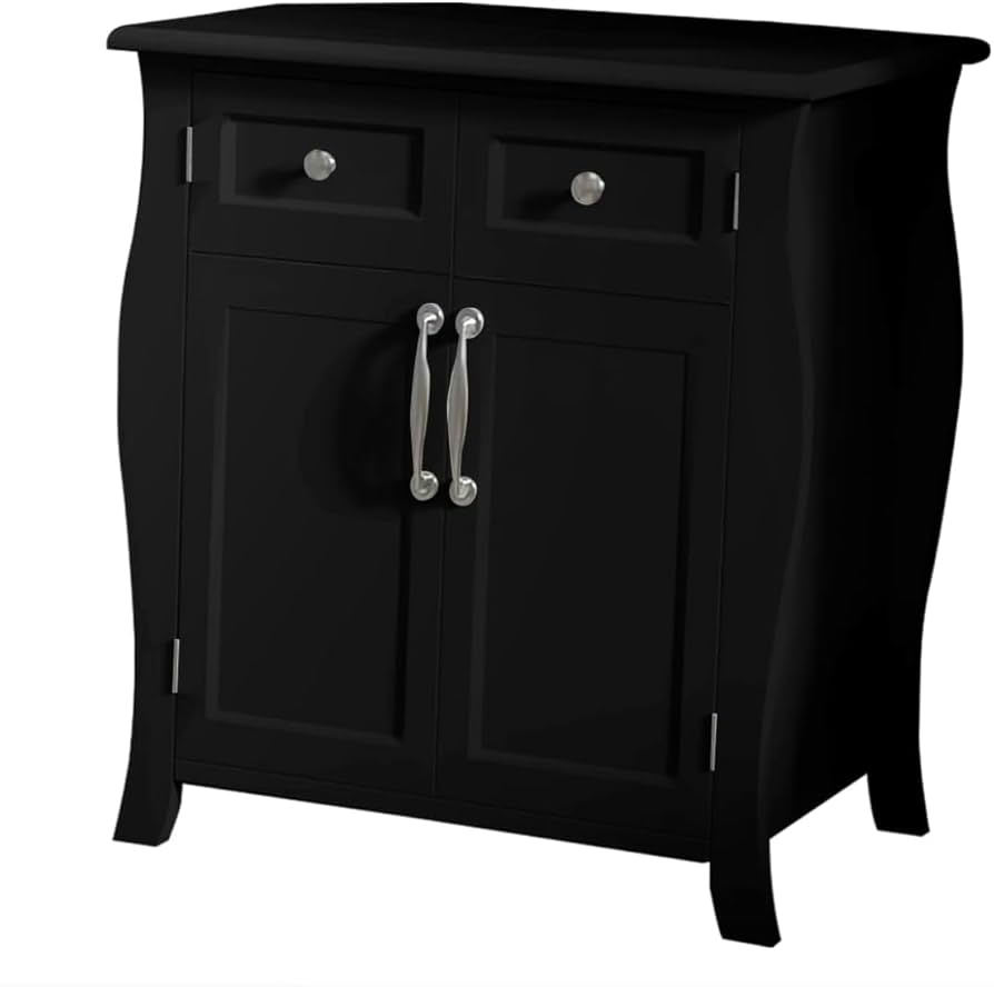 Storage Cabinet with Curved Sides Black Curved Side Cabinet