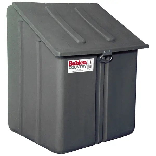 Storage Container with Sloped Lid and Industrial Vertical Ridges