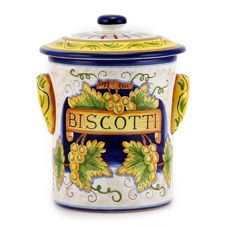 Storage Jar Hand Painted Grapes Rustic Grapes Jar