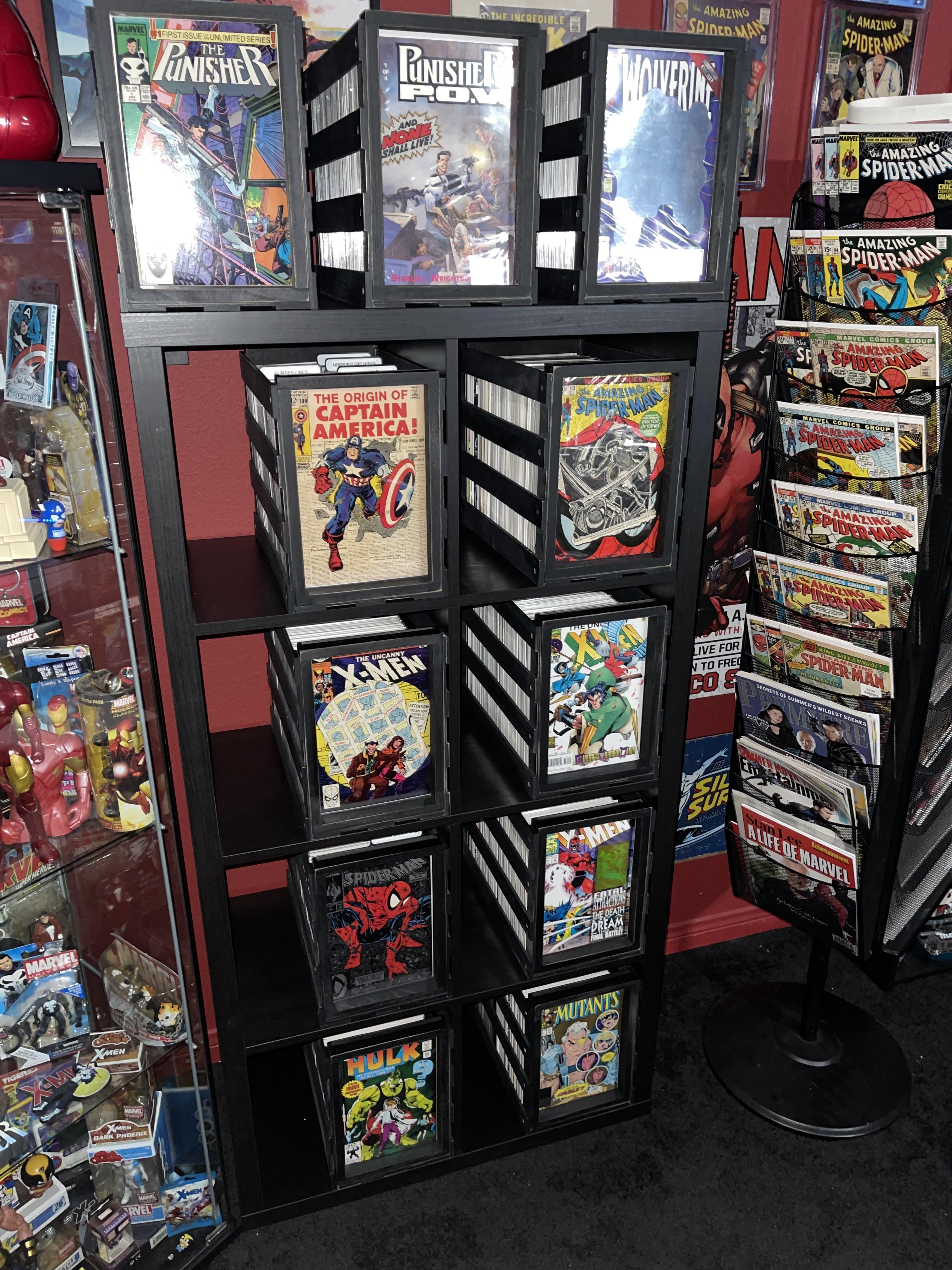 Storage Shelving Unit Matte Black Modular Comic Drawers