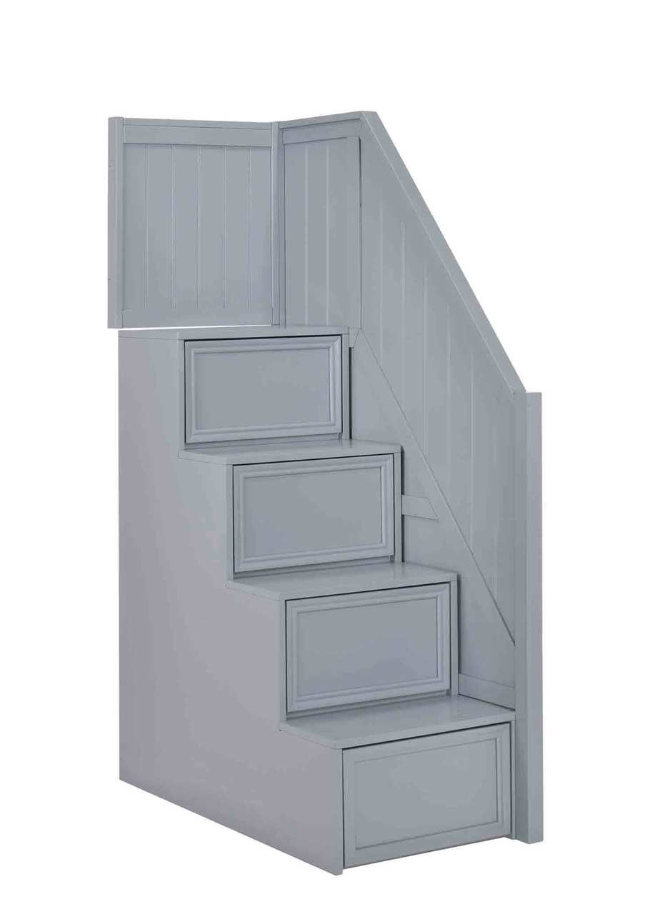 Storage Stairs Cool Gray Recessed Panel Fronts Steps