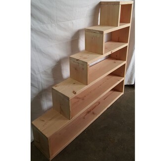 Storage Stairs Natural Blonde Solid Wood Step Shelving