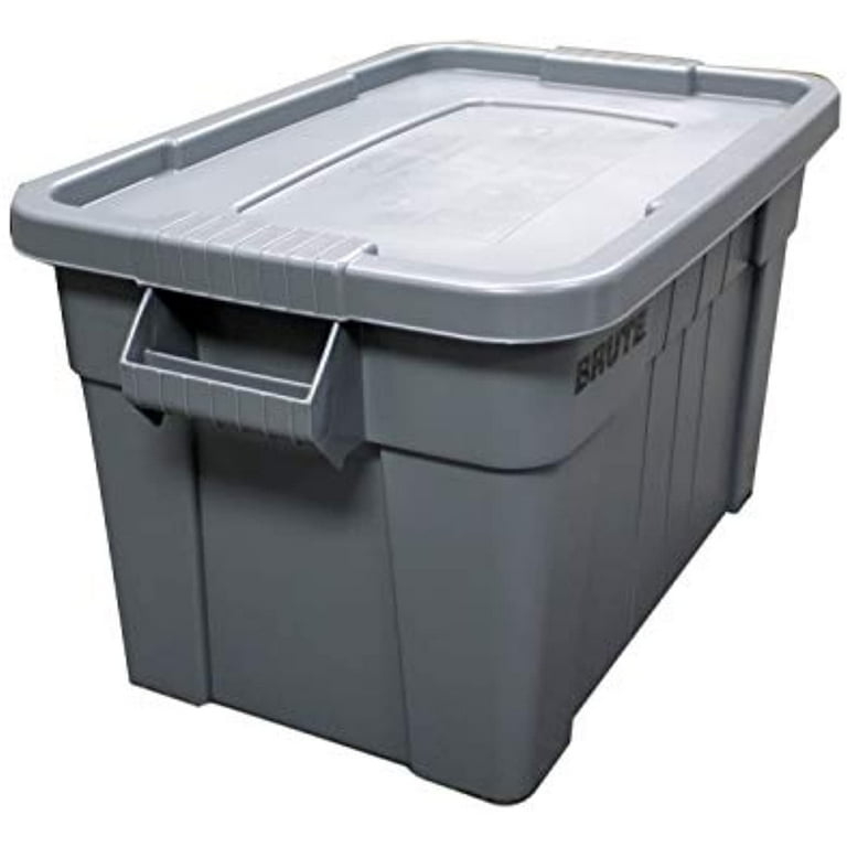Storage Tote: Gray Utility Container with Ribbed Reinforced Sides