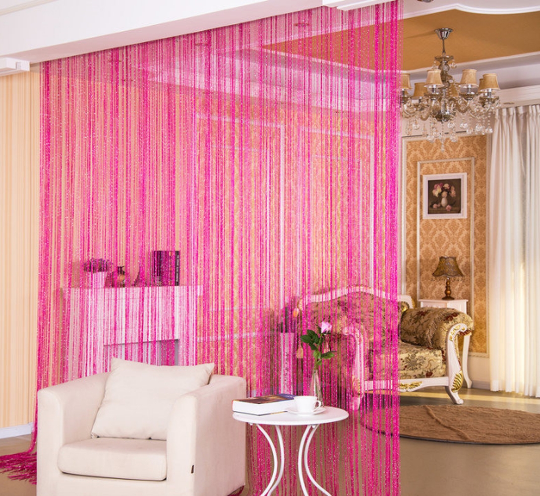 String Curtain Fuchsia Pink Glitter Glam Partition