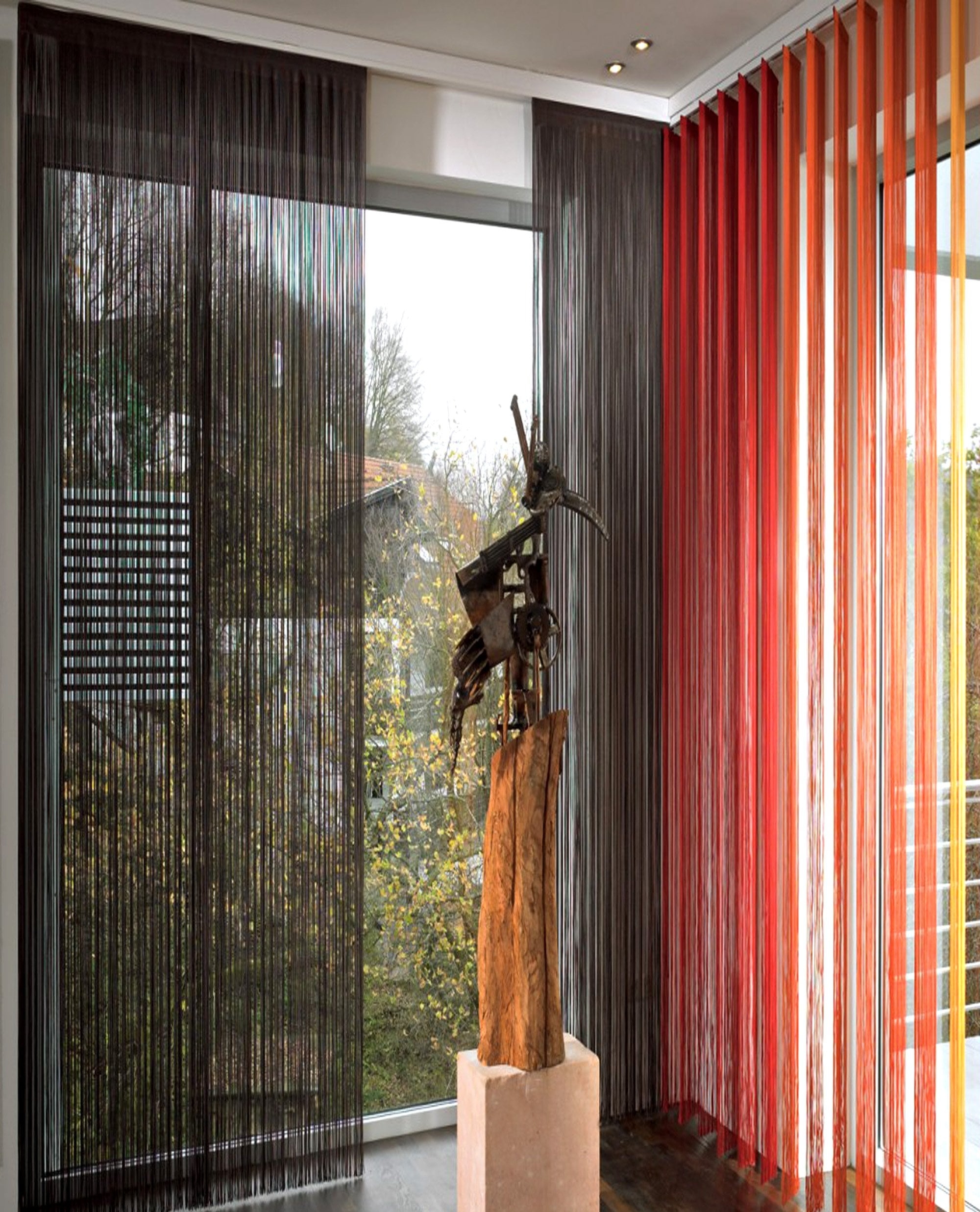 String Curtain Sunset Gradient Color Ombre Fringe Drapes