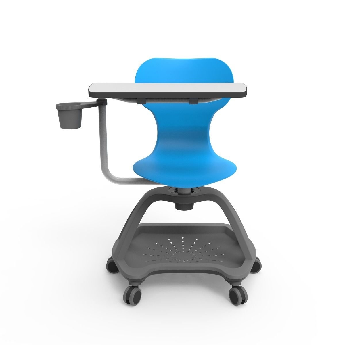 Student Desk Chair in Cerulean Blue with Dual Casters