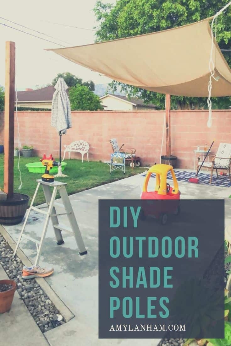 Sun Shade Sail: Planter Anchored Poles for DIY Outdoor Shade Poles