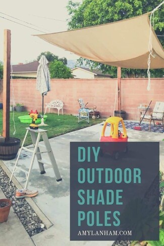 Sun Shade Sail: Planter Anchored Poles for DIY Outdoor Shade Poles