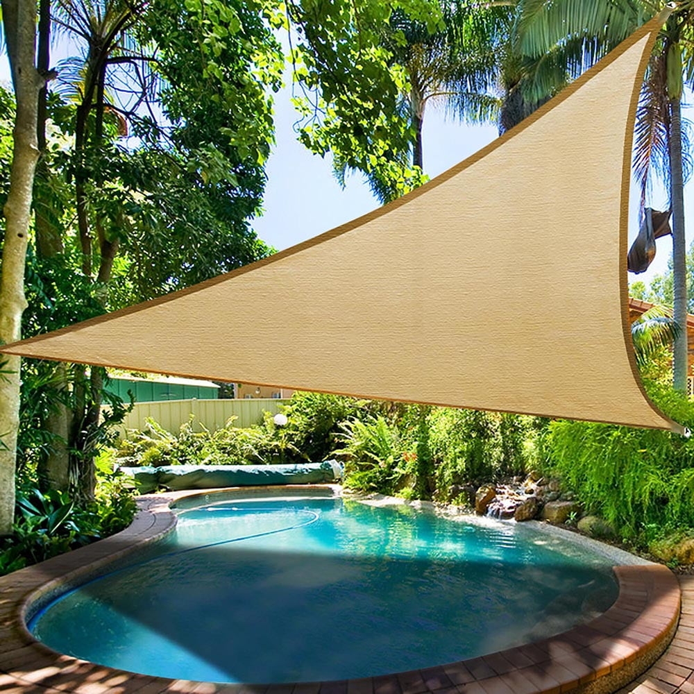 Sun Shade Sail: Tension Mounted Backyard Pool UV Protection Design