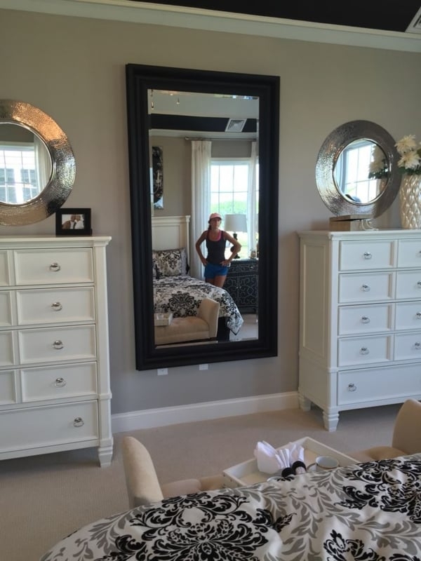 Tallboy Dresser Satin White Symmetrical Five Drawer