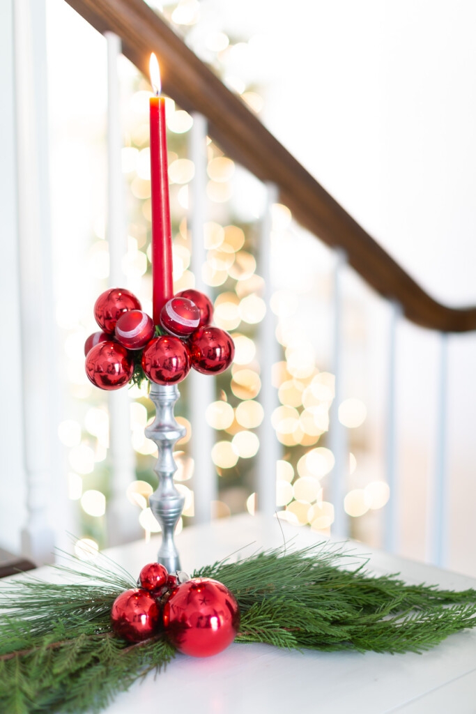 Taper Candlestick Ornament Candle Ring Red Taper DIY Ornament Ring
