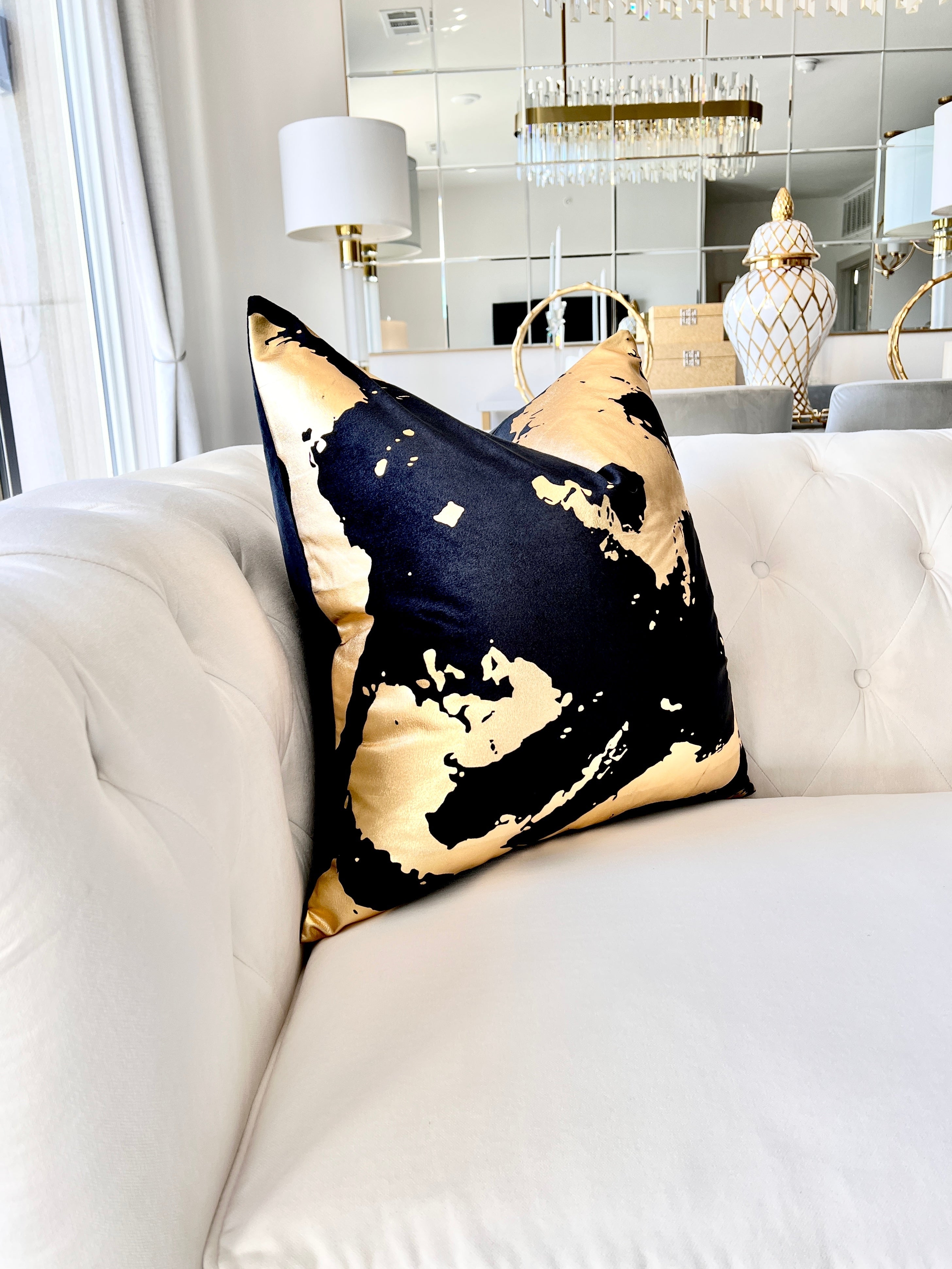 Throw Pillow Cover featuring Abstract Gold Foil Pattern