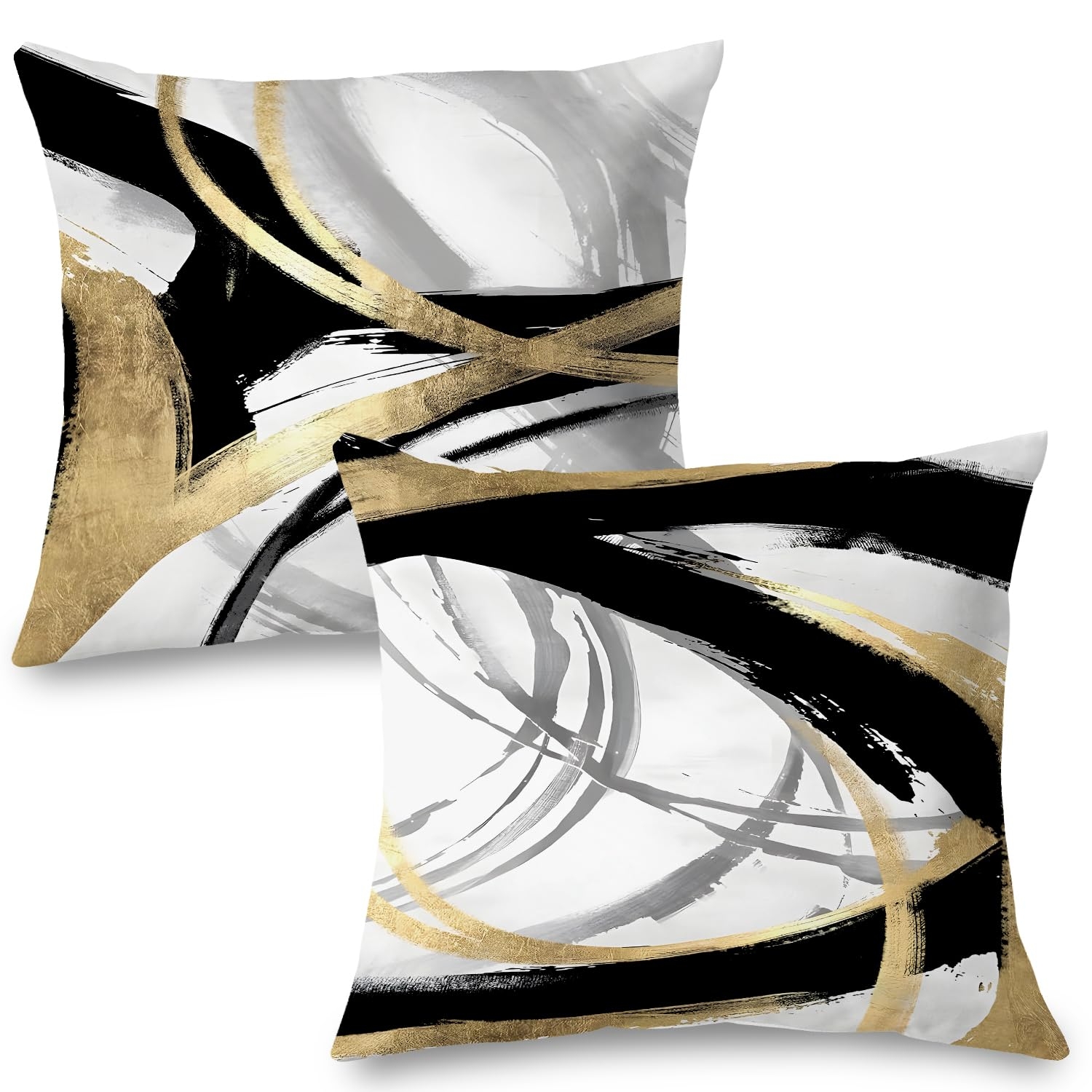 Throw Pillow Covers featuring Gilded Leaf Effect Swirls