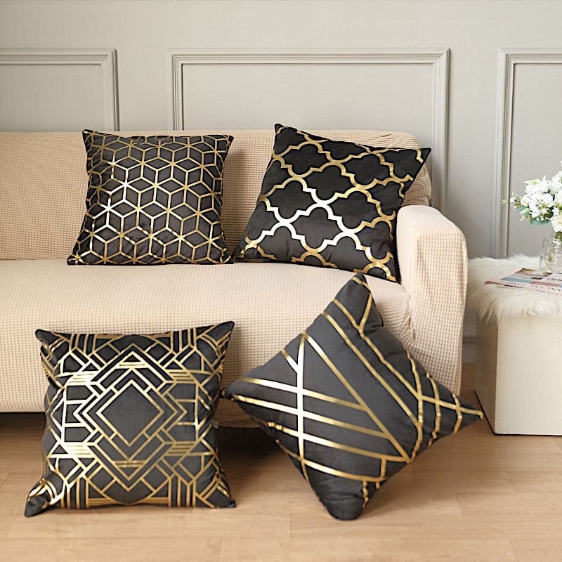Throw Pillow Covers showcasing Four Pattern Assortment