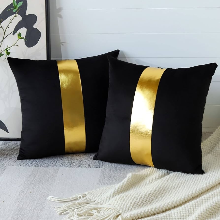 Black And Gold Throw Pillows