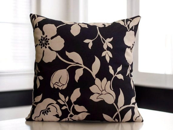 Throw Pillow: Large Scale Floral High Contrast Sofa Cushion