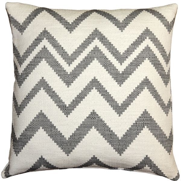 Throw Pillow Modern Chevron Zigzag Pattern Charcoal Cream
