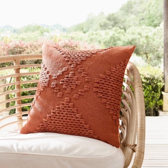 Throw Pillow Raised Diamond Texture Boho Patio Decor