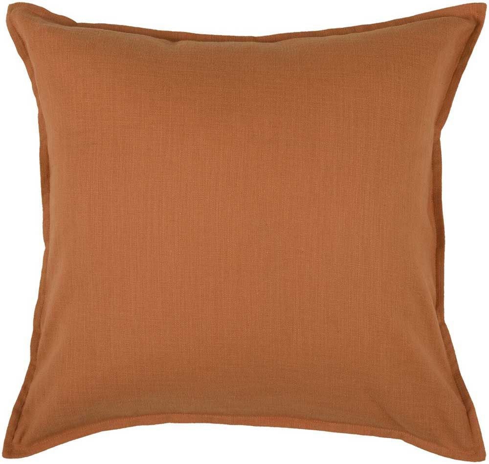 Throw Pillow Tangerine Slub Cotton Flange Edge Cushion