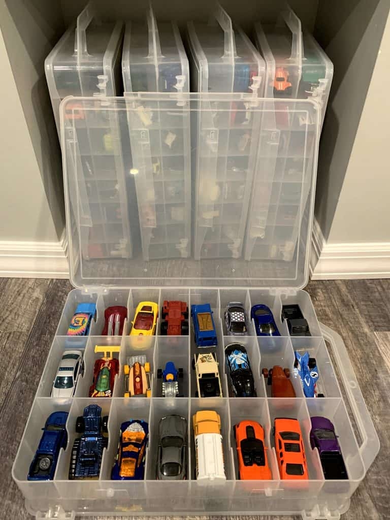 Toy Storage Case with Portable Handle and Vertical Design