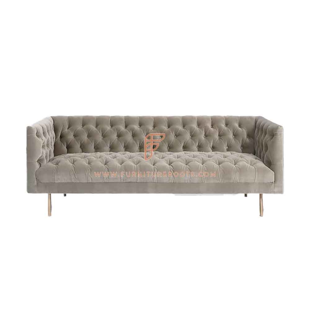 Tuxedo Sofa All-over Tufting in English Grey