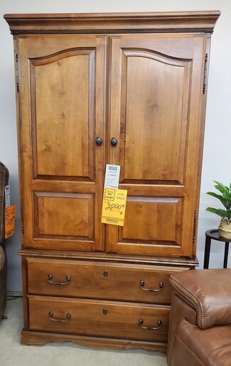 Tv Armoire Arched Panels Wood Grain Texture Traditional