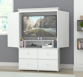 Tv Armoire Hideaway TV Storage Laricina White Base