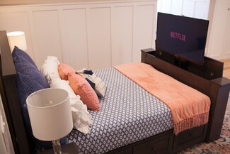 TV Lift Bed Pop Up Footboard Integrated Base Storage