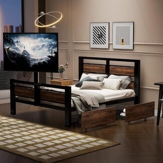 TV Platform Bed Rotating Mount Under Bed Storage