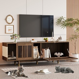 TV Stand Cat Furniture Hybrid With Sisal Scratcher
